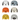 Set of six dog-shaped pinch bowls in assorted colors and expressions