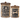 Two nesting dog food containers with wooden lids