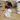 White ceramic dog-shaped teapot on a wooden table with coffee beans and a mug in the background.
