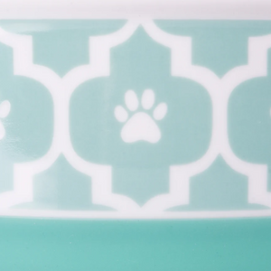 Ceramic Dog Bowl With Paw Prints