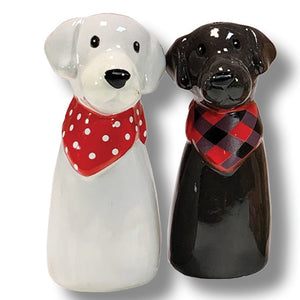 Unique Gifts For Dog People, White And Black Lab Salt And Pepper Shaker