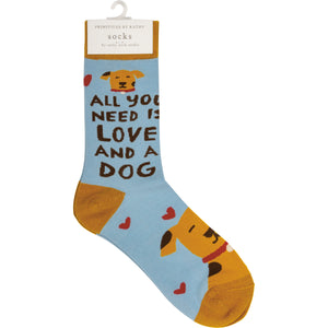 Funny Gifts for Dog People, All You Need Is Love And A Dog Socks