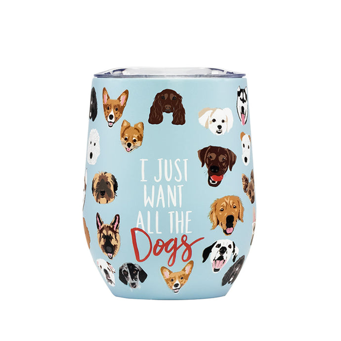 I Just Want All the Dogs Dog Wine Tumbler