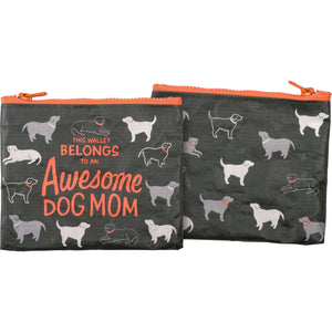 Awesome Dog Mom Pouch Featuring The Words This Wallet Belongs To An . . . Awesome Dog Mom