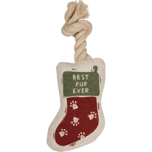 Best Pup Ever Squeaker Christmas Dog Toy