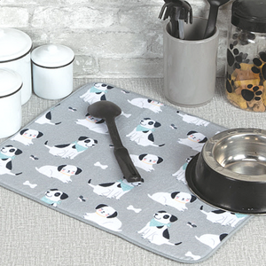 Dog Themed Kitchen Decor, Dog Themed Kitchen Accessories, Dog Print Drying Mat