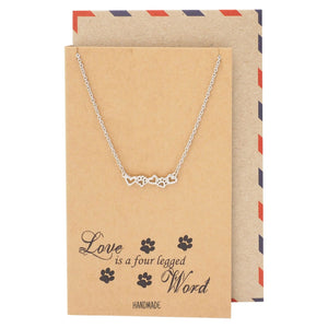 Dog Paw Print Necklace For Dog Lovers