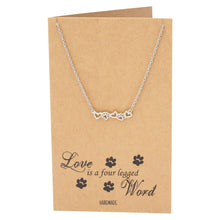 Load image into Gallery viewer, Gifts for Dog People, Love Is A Four Legged Word Paw Print Pendant