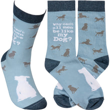 Load image into Gallery viewer, Ladies Dog Print Socks, Why Can&#39;t All Men Be Like My Dog Socks