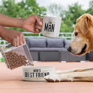 Dog Dad Gifts, Man and Dog Mug And Food Bowl Set