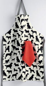 Black Dog Print Apron