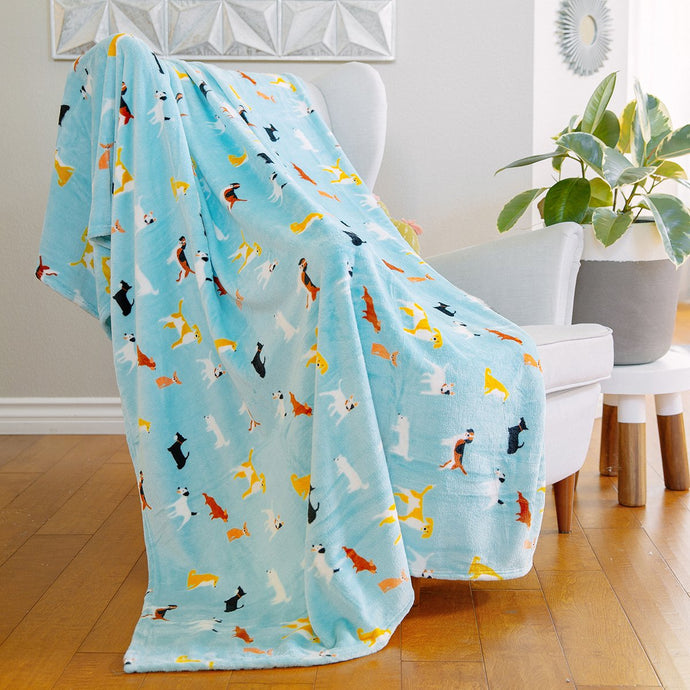 Dog Themed Home Decor, Dog Print Blanket, Dog Print Fleece Blanket