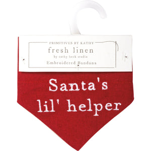 Dog Christmas Costume, Santa's Lil' Helper Dog Christmas Bandana