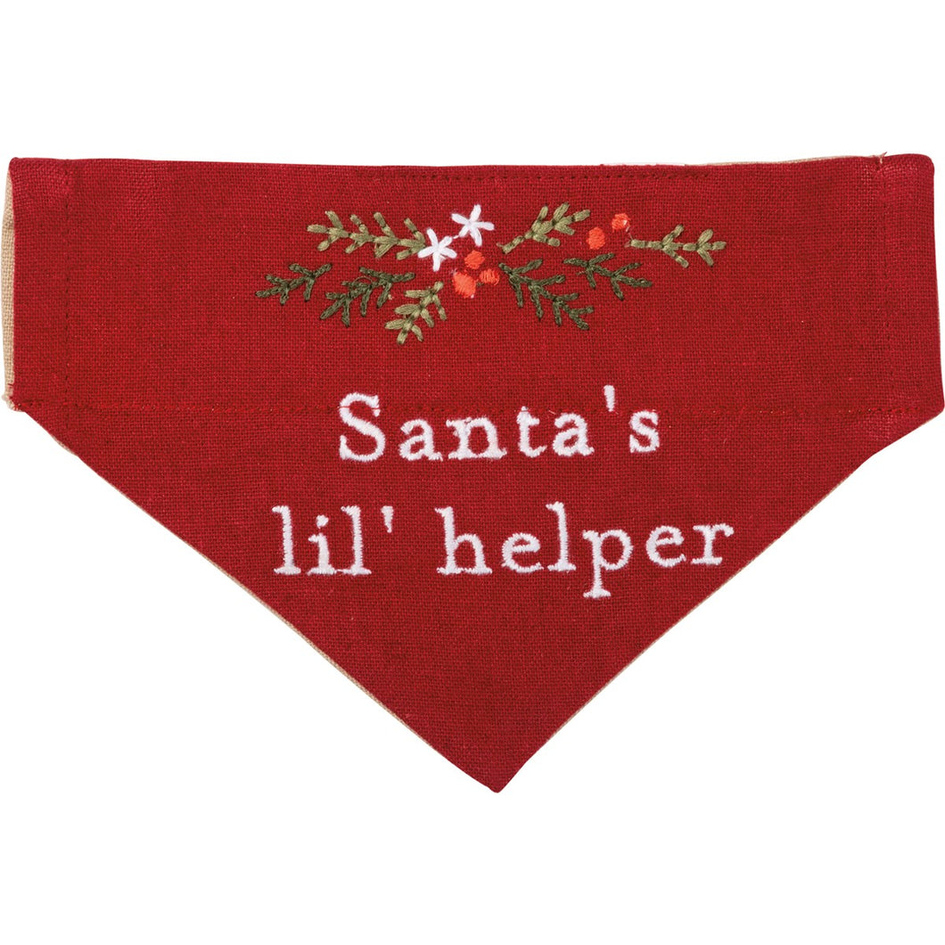 Dog Christmas Bandana, Santa's Little Helper Dog Christmas Outfit